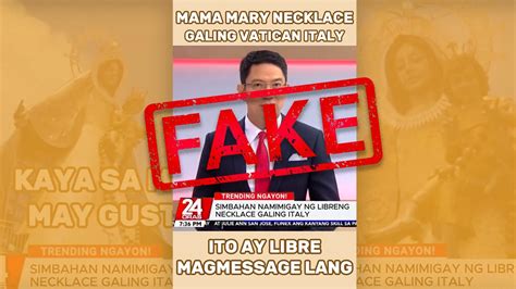 Beware of this ‘Mama Mary necklace from the Vatican’ .